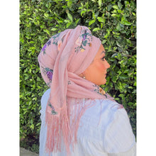 Exquisite Oversized Luxe Square - Dusty Pink Floral-Squares-The Little Tichel Lady