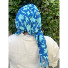 Lightweight Pretied w/ Velvet & Adjustable Band - Blue Beauty-Pretieds-The Little Tichel Lady