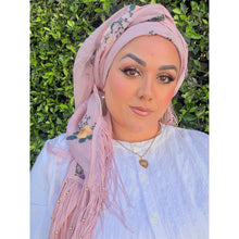 Exquisite Oversized Luxe Square - Dusty Pink Floral-Squares-The Little Tichel Lady