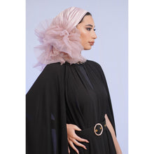 Evening Headscarf w/ Tulle, Rinati Lakel - Cool Tone Pink/Mauve-Specialty Items-The Little Tichel Lady