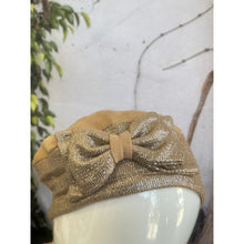 Embellished Hat - Size #1 Neutral/Silver Bow-Hat-The Little Tichel Lady