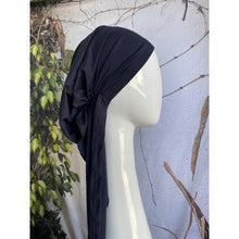 Stretchy Pretied Tichel - Navy-pretieds-The Little Tichel Lady