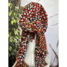 Pretied Turkish Cotton Textured Tichel w/ Long Tails - Black/Multi Floral-pretieds-The Little Tichel Lady