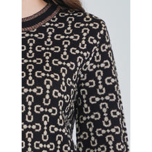 Button Detail Print Sweater, XS-2X-Tops-The Little Tichel Lady