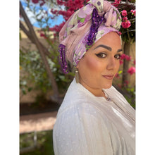 Luxe Israeli Floral Print Wrap - Purple-Long Wrap-The Little Tichel Lady
