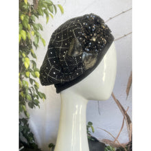 Embellished Hat - Size #1 Black/Silver Design-Hat-The Little Tichel Lady