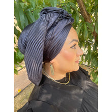 Pleated Long Headwrap - Navy-Long Wrap-The Little Tichel Lady