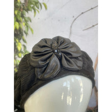 Embellished Hat - Size #1 Black Bow-Hat-The Little Tichel Lady