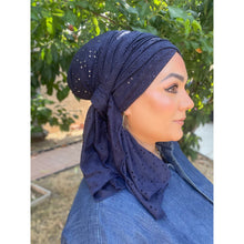 Navy Eyelet Long Wrap-Long Wrap-The Little Tichel Lady