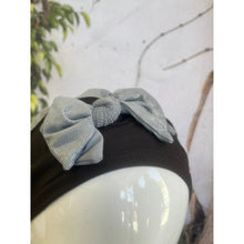 Embellished Hat - Size #1 Black/Silver Bow-Hat-The Little Tichel Lady