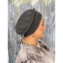 Front Pleated Cotton Beret - Heather Gray-Berets/ Snoods-The Little Tichel Lady