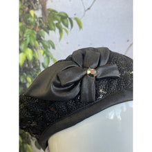 Embellished Hat - Size #2 Black Sequins Print-Hat-The Little Tichel Lady