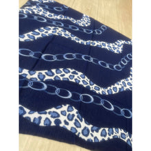 Waffled Savanna Links Print Turkish Cotton Squares - Navy/White-Squares-The Little Tichel Lady