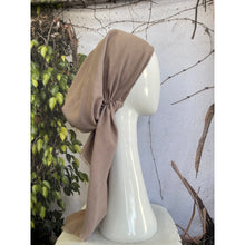 Pretied Turkish Cotton Textured Tichel w/ Long Tails - Light Taupe-pretieds-The Little Tichel Lady
