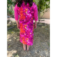 Girls Modest Swim Dress - Pink & Orange Glitter Print (Sizes 4-18)-dress-The Little Tichel Lady