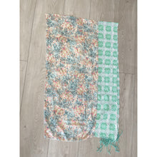 Luxe Lace Israeli Print Headwrap - Mint/Peach-Long Wrap-The Little Tichel Lady