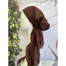 Pretied Turkish Cotton Textured Tichel w/ Long Tails - Brown-pretieds-The Little Tichel Lady