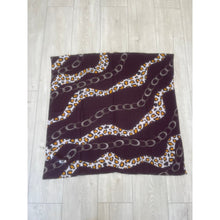 Waffled Savanna Links Print Turkish Cotton Squares - Eggplant/ Brown-Squares-The Little Tichel Lady