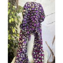 Pretied Turkish Cotton Textured Tichel w/ Long Tails - Purple Floral-pretieds-The Little Tichel Lady