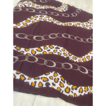 Waffled Savanna Links Print Turkish Cotton Squares - Eggplant/ Brown-Squares-The Little Tichel Lady