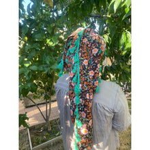 Israeli Tassel Embroidered Very Large Square - Earthy Floral-Squares-The Little Tichel Lady