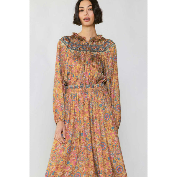 Chic Satin Midi Print Dress-dress-The Little Tichel Lady