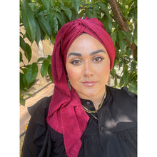 Pleated Long Headwrap - Bordeaux-Long Wrap-The Little Tichel Lady