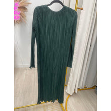 Micro-Pleated Dress, Deep Green-dress-The Little Tichel Lady