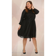 Shimmer A-Line Dress, Black - PLUS SIZE-dress-The Little Tichel Lady