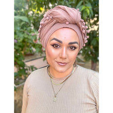 Pom Pom Detailed Headwraps - Oak-Long Wrap-The Little Tichel Lady