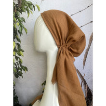 Pretied Turkish Cotton Textured Tichel w/ Long Tails - Camel-pretieds-The Little Tichel Lady