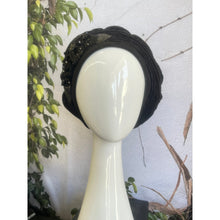 Embellished Hat - Size #2 Black Textured-Hat-The Little Tichel Lady