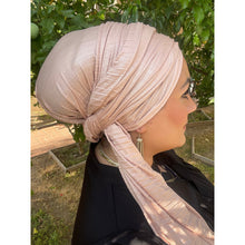 Classic Metallic Pleated Wrap - Pink/Peach/Silver-Long Wrap-The Little Tichel Lady