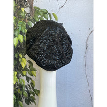 Embellished Hat - Size #2 Black/Silver Flower-Hat-The Little Tichel Lady
