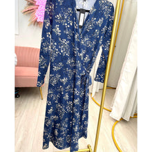Floral Wrap Dress - Blue-dress-The Little Tichel Lady