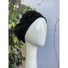 Embellished Hat - Size #1 Black Ribbed Bow-Hat-The Little Tichel Lady