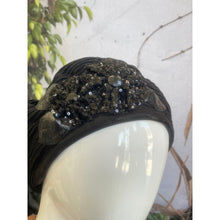 Embellished Hat - Size #2 Black Textured-Hat-The Little Tichel Lady