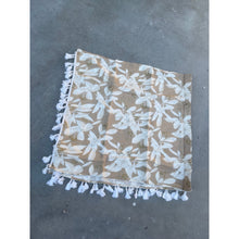 Israeli Tassel Embroidered Very Large Square - Neutral-Squares-The Little Tichel Lady