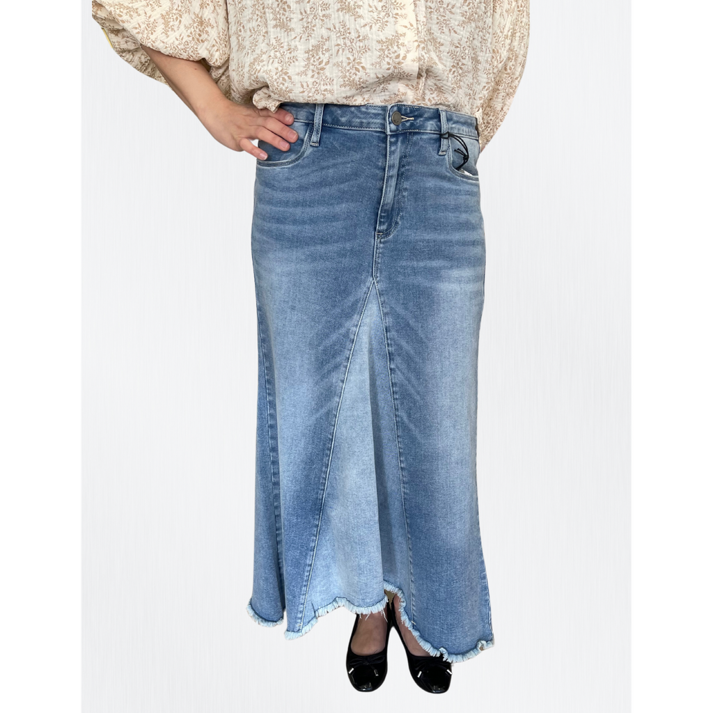 Classic Denim Midi Skirt - Blue – The Little Tichel Lady