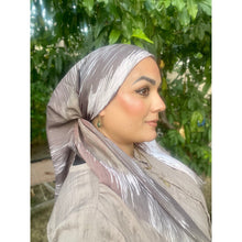 Splash of Brilliance Turkish Cotton Textured Square - Taupe/White/Brown-Squares-The Little Tichel Lady