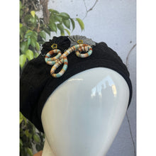 Embellished Hat - Size #2 Black Jeans Design-Hat-The Little Tichel Lady