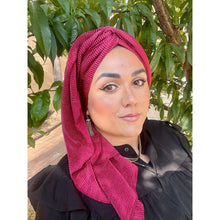 Pleated Long Headwrap - Bordeaux-Long Wrap-The Little Tichel Lady