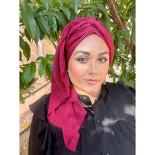 Pleated Long Headwrap - Bordeaux-Long Wrap-The Little Tichel Lady