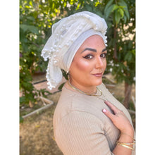 Pom Pom Detailed Headwraps - White-Long Wrap-The Little Tichel Lady