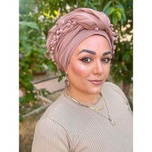 Pom Pom Detailed Headwraps - Oak-Long Wrap-The Little Tichel Lady