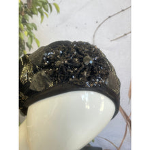 Embellished Hat - Size #2 Black/Gold Flowers-Hat-The Little Tichel Lady