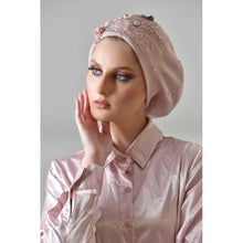 Yeela’s Exquisite Beret - Dusty Pink Floral-Beret-The Little Tichel Lady