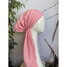 Pretied Turkish Cotton Textured Tichel w/ Long Tails - Pink-pretieds-The Little Tichel Lady