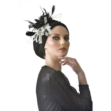 Yeela’s Exquisite Beret - Black/Off-White Fascinator-Beret-The Little Tichel Lady