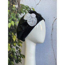 Embellished Hat - Size #2 Black/Silver Flower-Hat-The Little Tichel Lady